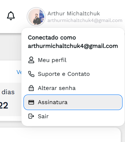 Como acessar a área de Assinatura