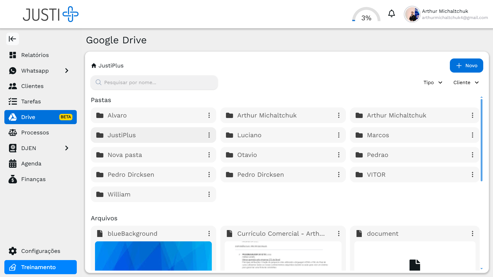 Listagem de documentos