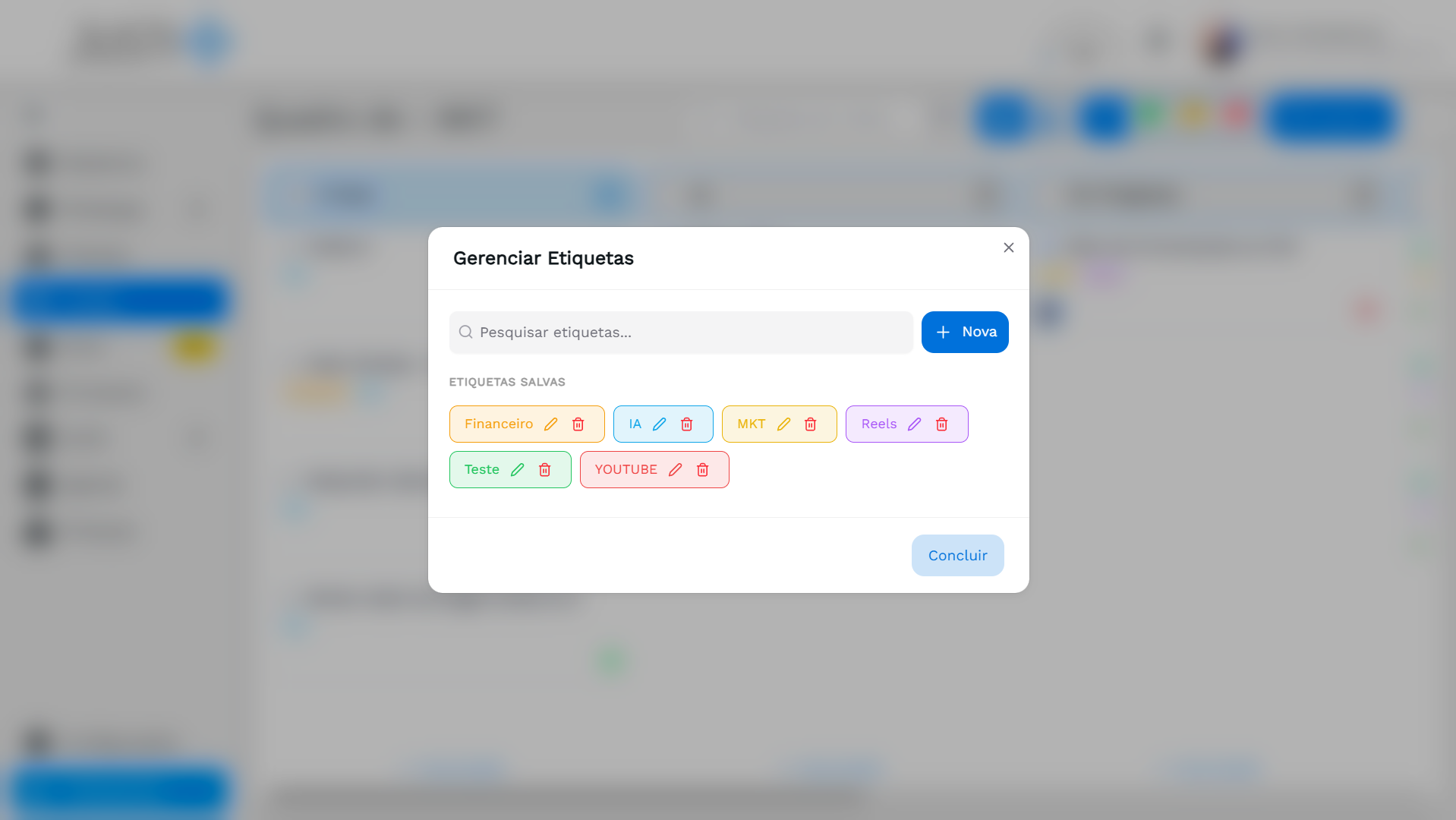 Gerenciamento de Tags